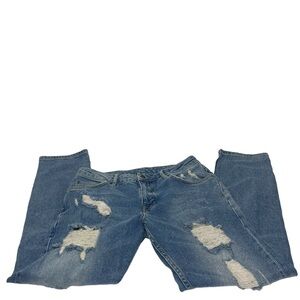 OSOS Men's Light Washed Ripped Jeans